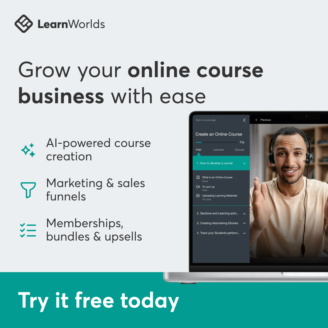 LearnWorlds para crear y vender tus propios cursos (B2C)